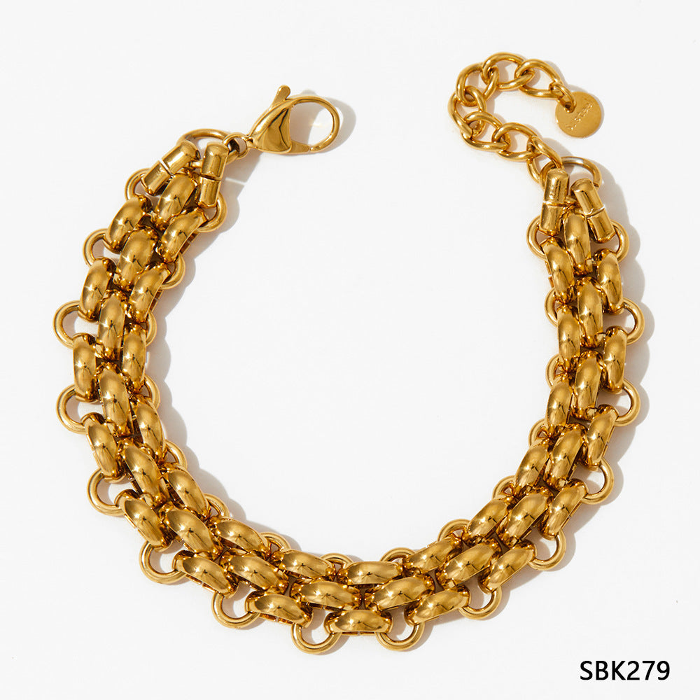 Bracelet en Acier Inoxydable de Style Simple par Électroplacage