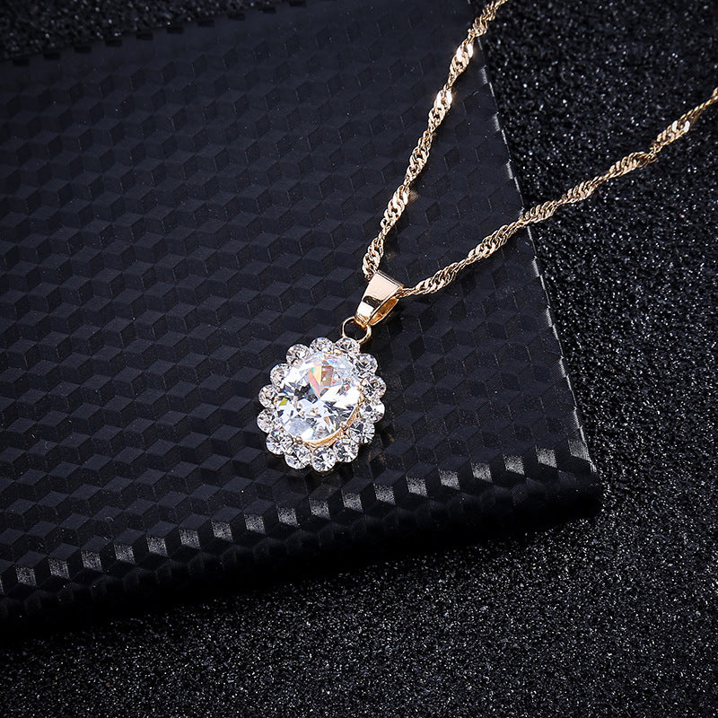 Parure de Bijoux de Mariage avec Collier en Gemmes (2 Pièces)