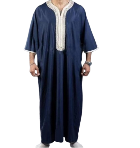 Robe Longue Noire Élégante pour Hommes, Style Musulman