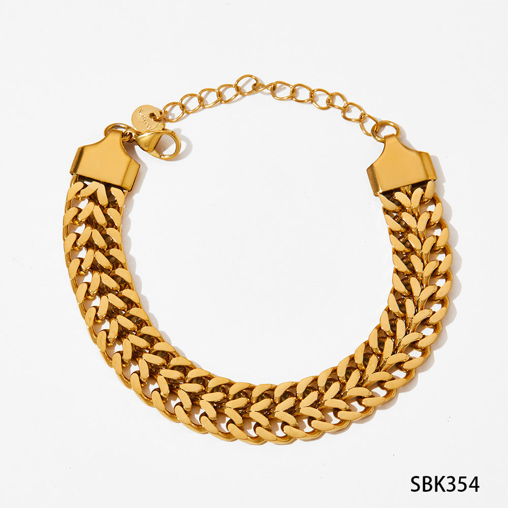 Bracelet en Acier Inoxydable de Style Simple par Électroplacage