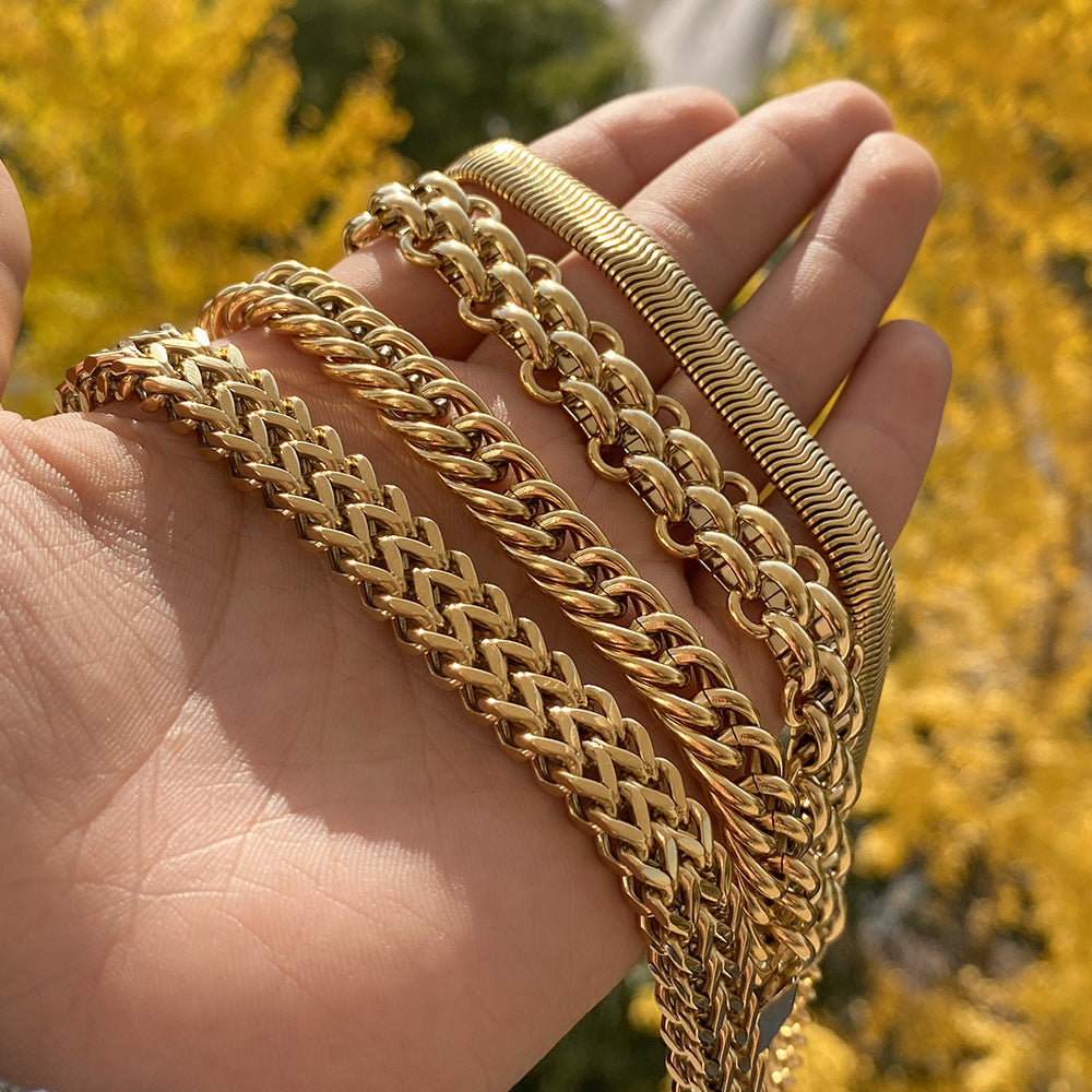 Bracelet en Acier Inoxydable de Style Simple par Électroplacage