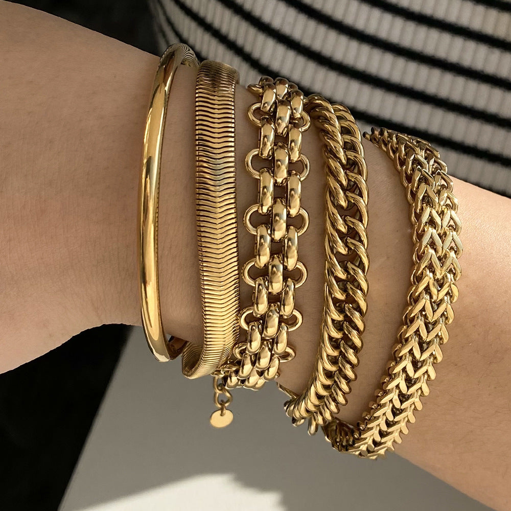 Bracelet en Acier Inoxydable de Style Simple par Électroplacage