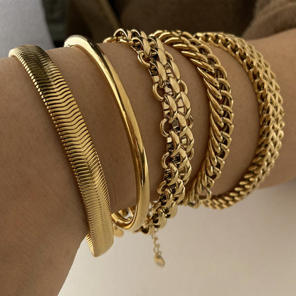 Bracelet en Acier Inoxydable de Style Simple par Électroplacage