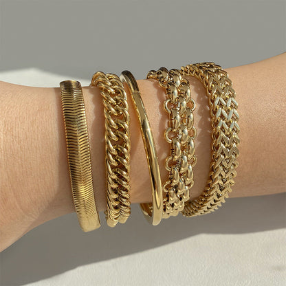 Bracelet en Acier Inoxydable de Style Simple par Électroplacage