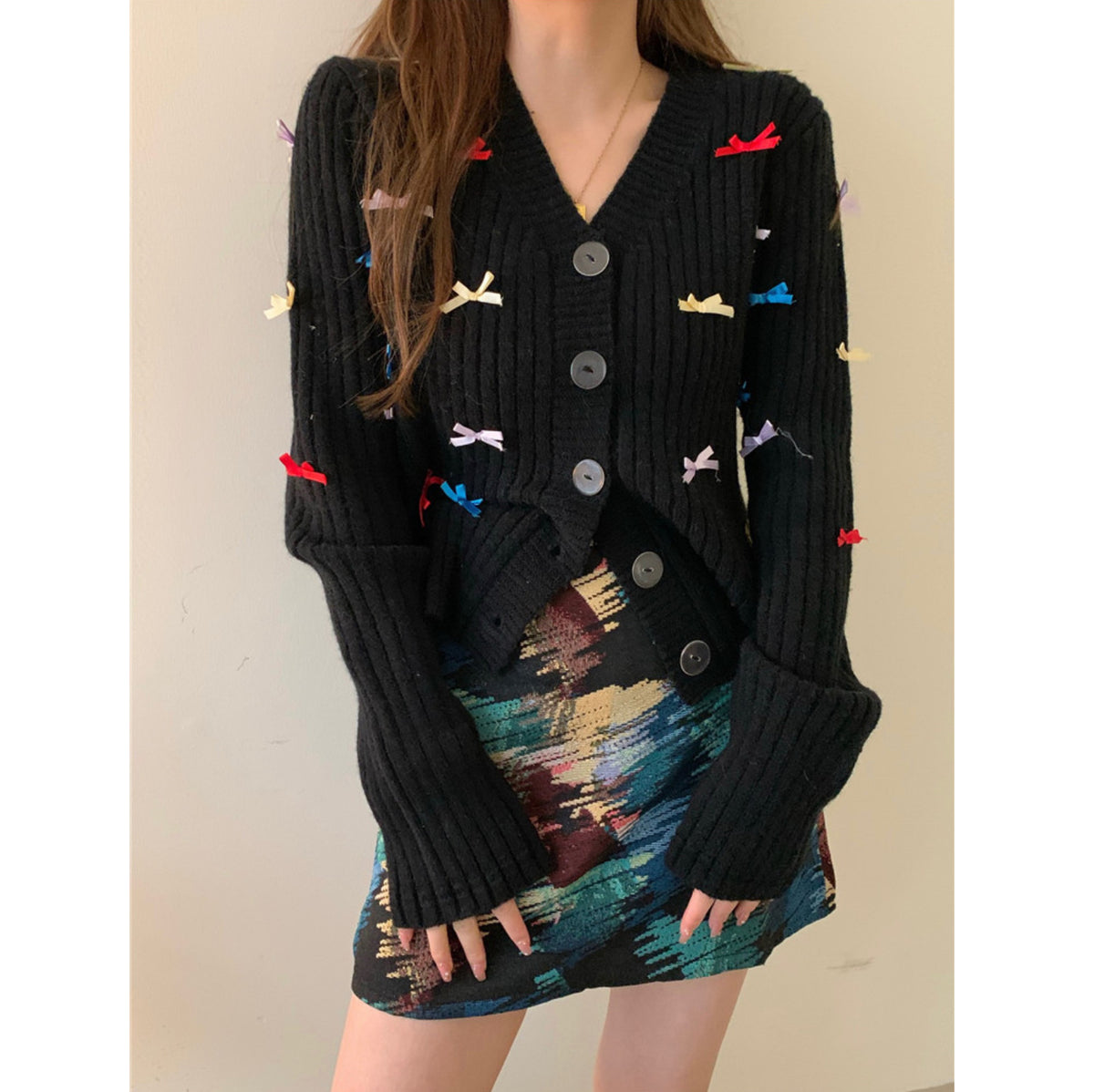 Veste Cardigan Ajustée et Épaisse pour Femme