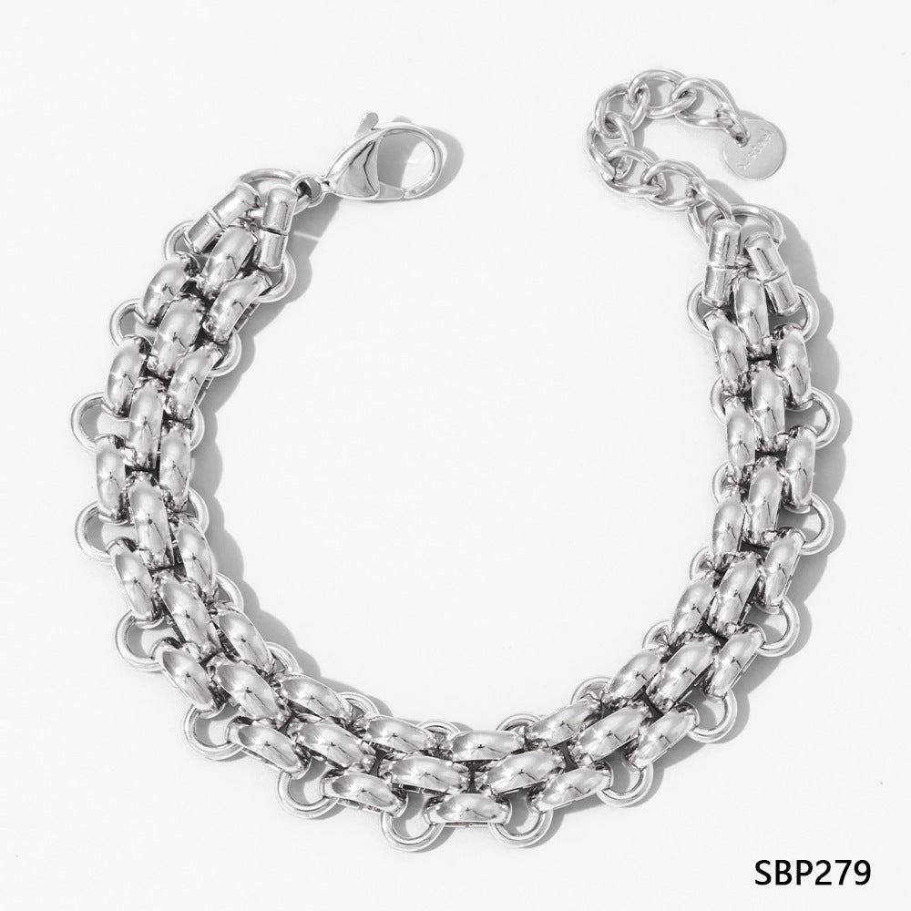 Bracelet en Acier Inoxydable de Style Simple par Électroplacage
