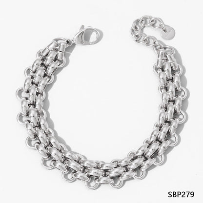 Bracelet en Acier Inoxydable de Style Simple par Électroplacage
