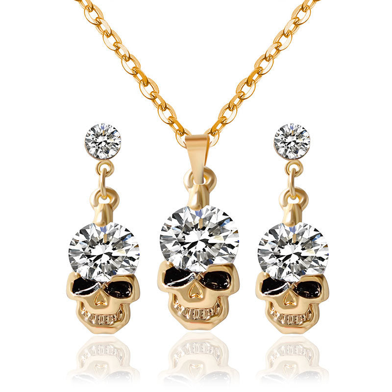 Parure de Bijoux Cristal Paon avec Design Floral (2 Pièces)