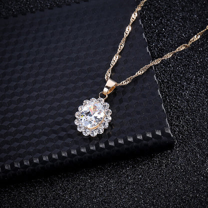 Parure de Bijoux de Mariage avec Collier en Gemmes (2 Pièces)