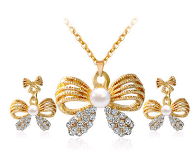 Parure de Bijoux Cristal Paon avec Design Floral (2 Pièces)