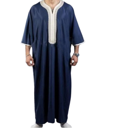 Robe Longue Noire Élégante pour Hommes, Style Musulman