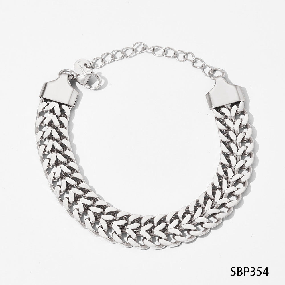 Bracelet en Acier Inoxydable de Style Simple par Électroplacage